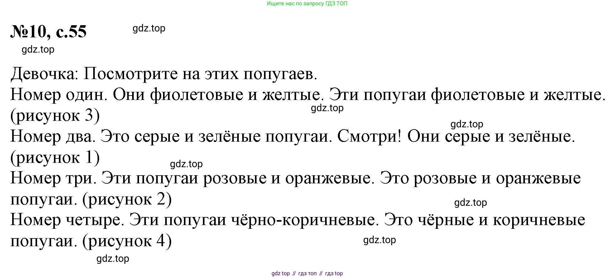 ГДЗ Английский язык (english), 2 класс Учебник, авторы: Комарова Юлия Александровна, Ларионова Ирина Владимировна, издательство Русское слово, Москва, 2022, сиреневого цвета, страница 55, номер 10, Решение
