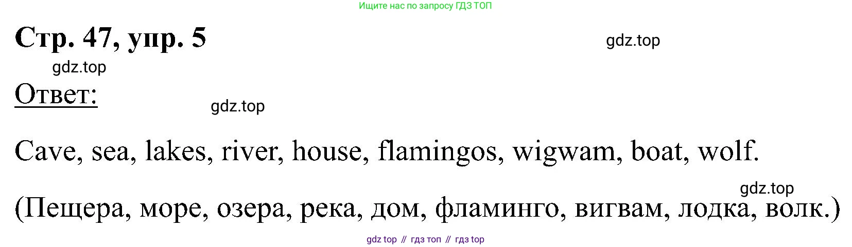 Английский язык (english), 2 класс Учебник (Student's book), авторы: Кузовлев Владимир Петрович (Kuzovlev Vladimir), Перегудова Эльвира Шакировна, Пастухова Светлана Анатольевна (Pastukhova Svetlana), Стрельникова Ольга Викторовна (Strelnikova Olga), издательство Просвещение, Москва, 2023, розового цвета, Часть ( Part) 2, страница 47, номер 5, Решение