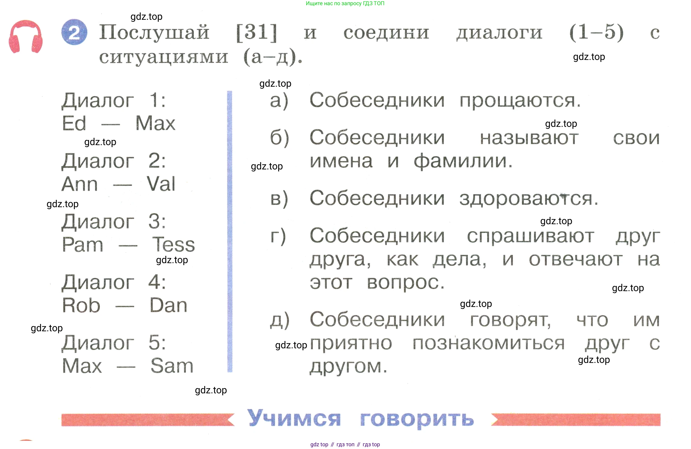 Английский язык (english), 2 класс Учебник, авторы: Афанасьева Ольга Васильевна (Afanasyeva Olga), Баранова Ксения Михайловна (Baranova Ksenia), Михеева Ирина Владимировна (Mikheeva Irina), издательство Просвещение, Москва, 2023, Часть 1, страница 26, номер 2, Условие