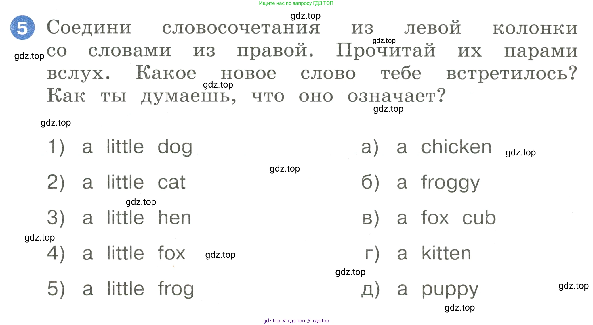 Английский язык (english), 2 класс Учебник, авторы: Афанасьева Ольга Васильевна (Afanasyeva Olga), Баранова Ксения Михайловна (Baranova Ksenia), Михеева Ирина Владимировна (Mikheeva Irina), издательство Просвещение, Москва, 2023, Часть 1, страница 64, номер 5, Условие