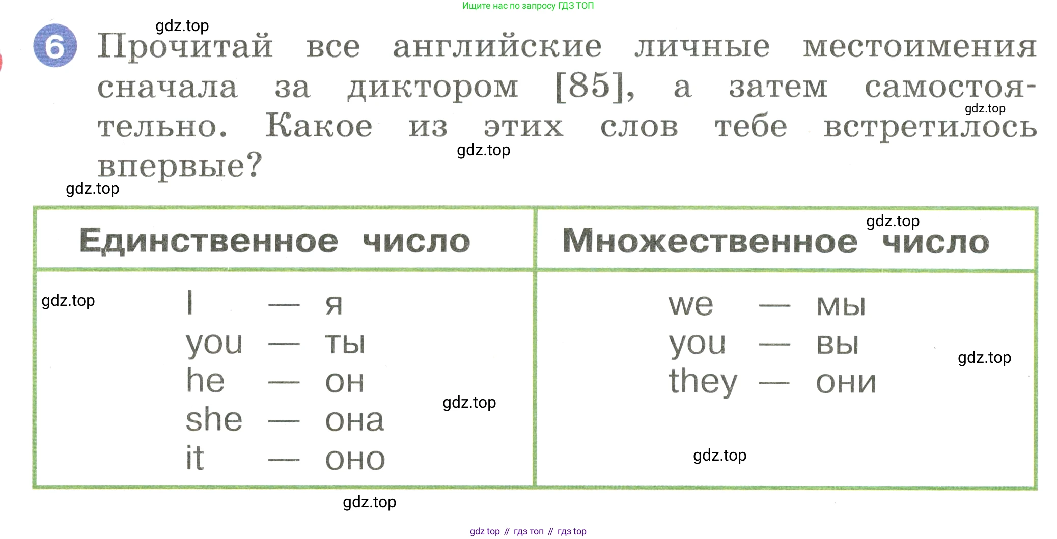 Английский язык (english), 2 класс Учебник, авторы: Афанасьева Ольга Васильевна (Afanasyeva Olga), Баранова Ксения Михайловна (Baranova Ksenia), Михеева Ирина Владимировна (Mikheeva Irina), издательство Просвещение, Москва, 2023, Часть 1, страница 78, номер 6, Условие