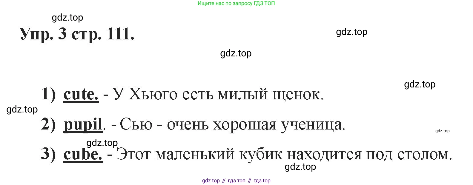Английский язык (english), 2 класс Учебник, авторы: Афанасьева Ольга Васильевна (Afanasyeva Olga), Баранова Ксения Михайловна (Baranova Ksenia), Михеева Ирина Владимировна (Mikheeva Irina), издательство Просвещение, Москва, 2023, Часть 1, страница 111, номер 3, Решение