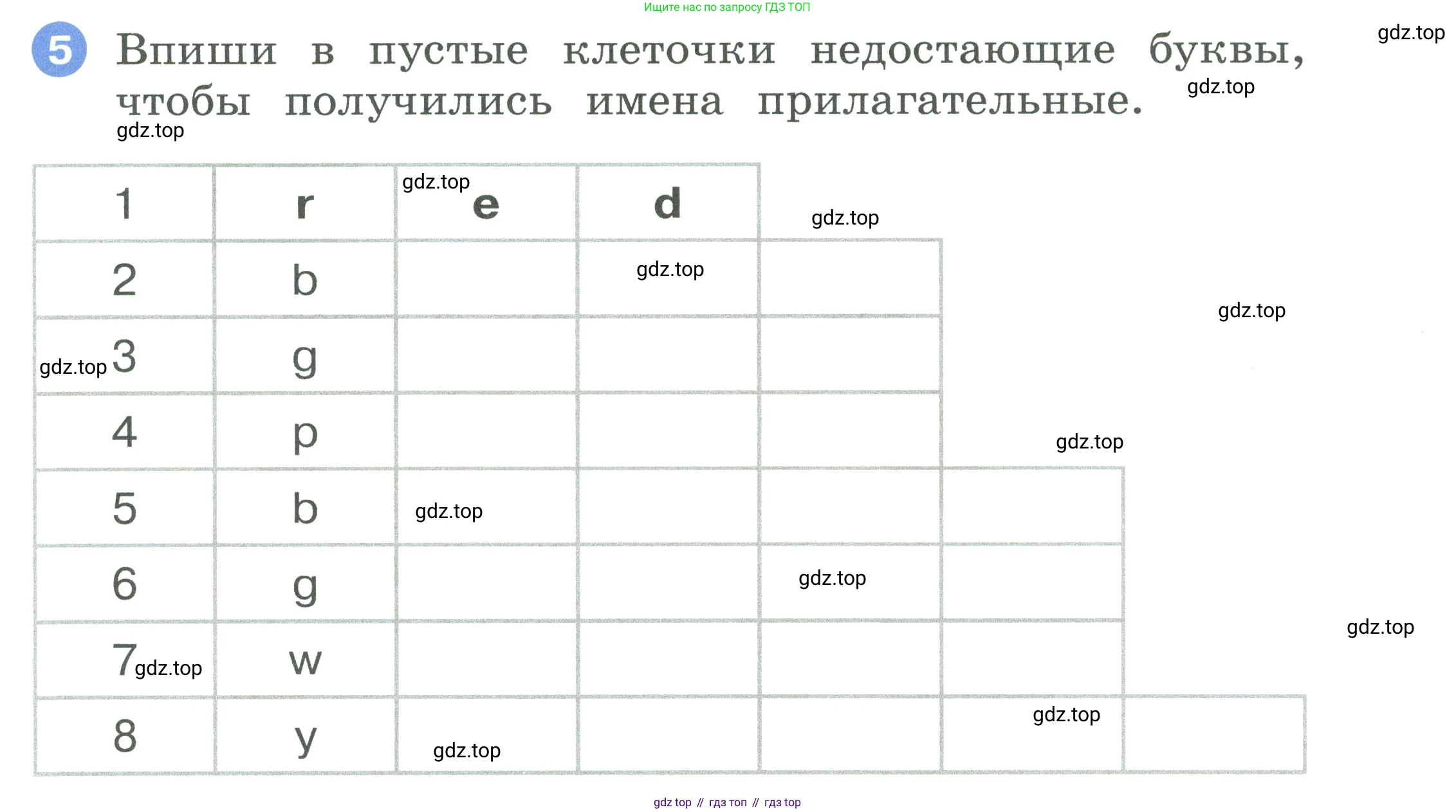 ГДЗ Английский язык (english), 2 класс рабочая тетрадь, авторы: Афанасьева Ольга Васильевна (Afanasyeva Olga), Баранова Ксения Михайловна (Baranova Ksenia), Михеева Ирина Владимировна (Mikheeva Irina), издательство Просвещение, Москва, 2023, Часть 2, страница 5, номер 5, Условие