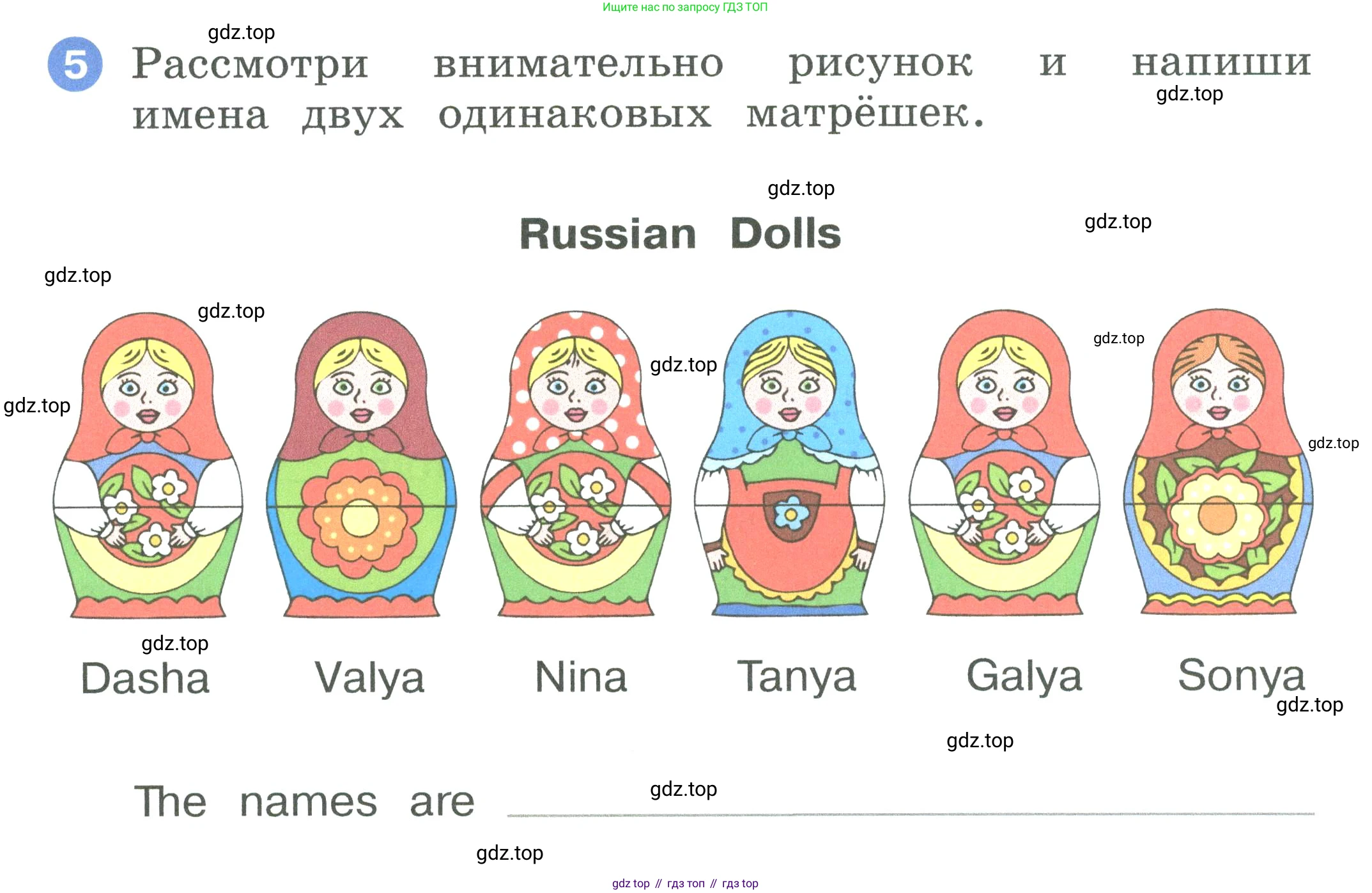 ГДЗ Английский язык (english), 2 класс рабочая тетрадь, авторы: Афанасьева Ольга Васильевна (Afanasyeva Olga), Баранова Ксения Михайловна (Baranova Ksenia), Михеева Ирина Владимировна (Mikheeva Irina), издательство Просвещение, Москва, 2023, Часть 2, страница 74, номер 5, Условие