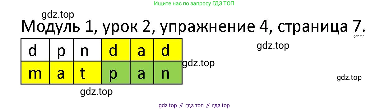 ГДЗ Английский язык (english), 2 класс рабочая тетрадь, авторы: Афанасьева Ольга Васильевна (Afanasyeva Olga), Баранова Ксения Михайловна (Baranova Ksenia), Михеева Ирина Владимировна (Mikheeva Irina), издательство Просвещение, Москва, 2023, Часть 1, страница 7, номер 4, Решение
