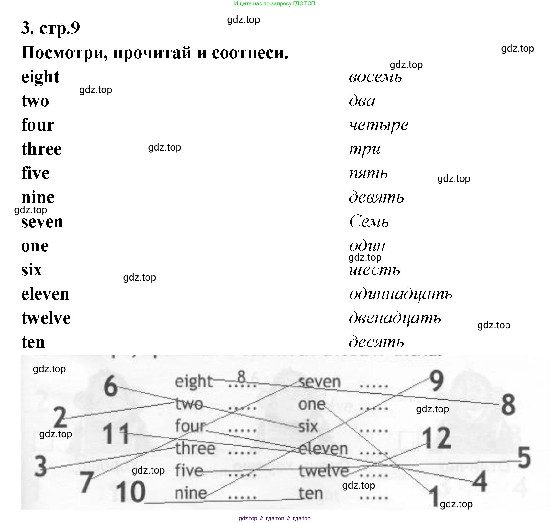 Английский язык (english), 2 класс контрольные задания (test booklet), авторы: Быкова Надежда Ильинична (Bykova Nadezhda), Поспелова Марина Давидовна (Pospelova Marina), Дули Дженни (Dooley Jenny), Эванс Вирджиния (Evans Virginia), издательство Просвещение, Москва, 2023, розового цвета, страница 9, номер 3, Решение 1