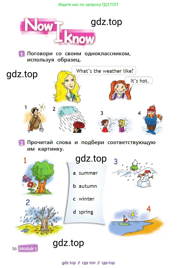Английский язык (english), 2 класс Учебник (Student's book), авторы: Быкова Надежда Ильинична (Bykova Nadezhda), Бадулина Ольга Ивановна, Поспелова Марина Давидовна (Pospelova Marina), Эванс Вирджиния (Evans Virginia), издательство Просвещение, Москва, 2023, розового цвета, Часть ( Part) 1, страница 56