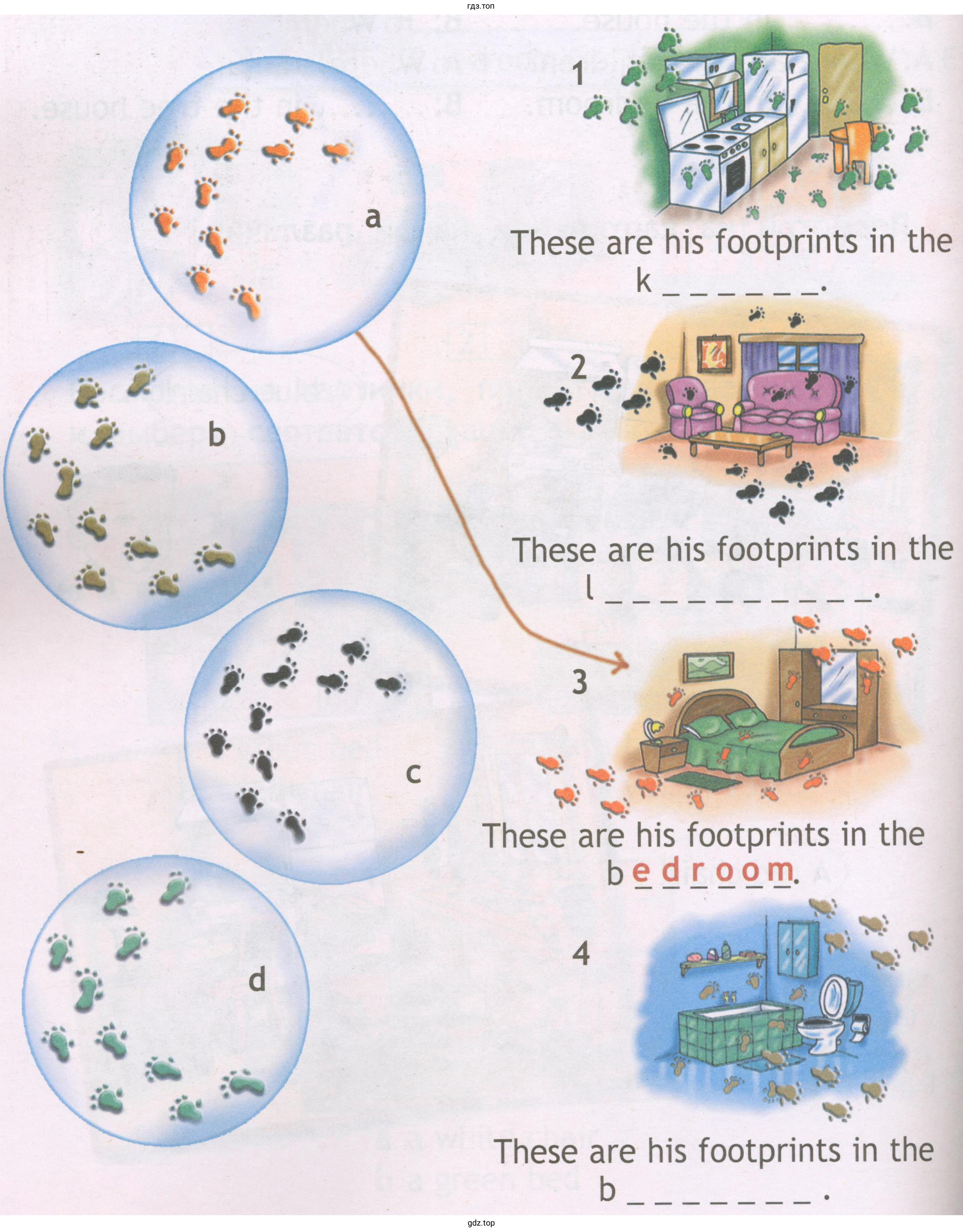 These are his footprints in the bedroom.