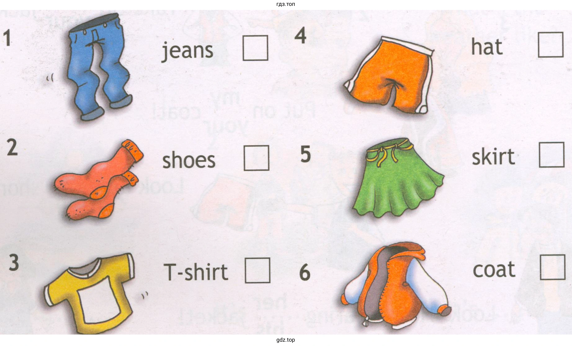 jeans shoes T-shirt hat skirt coat