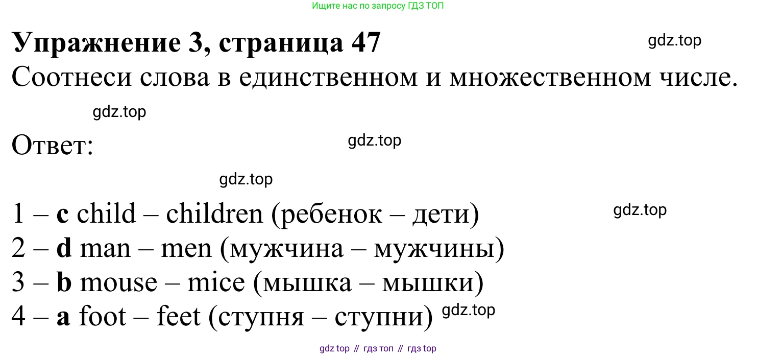 Английский язык (english), 2 класс Рабочая тетрадь (workbook), авторы: Быкова Надежда Ильинична (Bykova Nadezhda), Дули Дженни (Dooley Jenny), Поспелова Марина Давидовна (Pospelova Marina), Эванс Вирджиния (Evans Virginia), издательство Просвещение, Москва, 2023, розового цвета, страница 47, номер 3, Решение 2