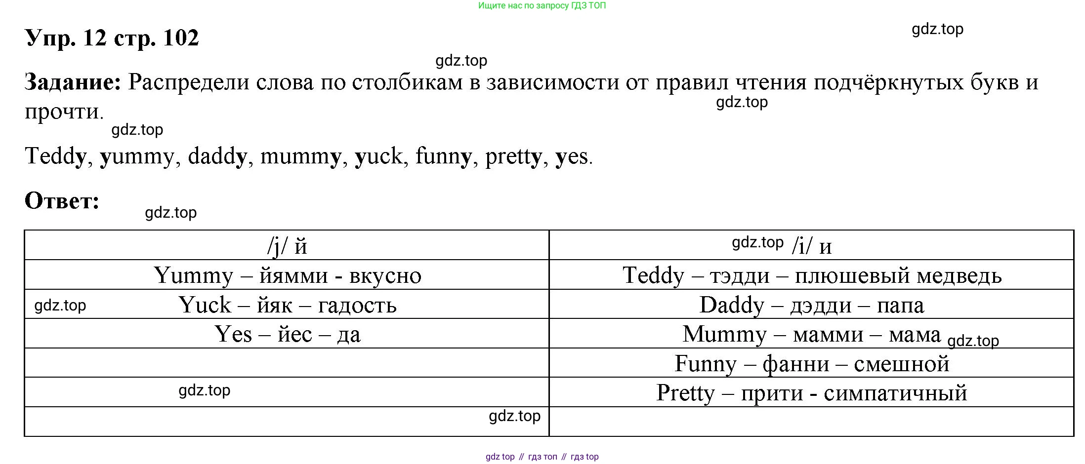 Английский язык (english), 2 класс Сборник упражнений, авторы: Быкова Надежда Ильинична (Bykova Nadezhda), Поспелова Марина Давидовна (Pospelova Marina), издательство Просвещение, Москва, 2023, розового цвета, страница 102, номер 12, Решение 2