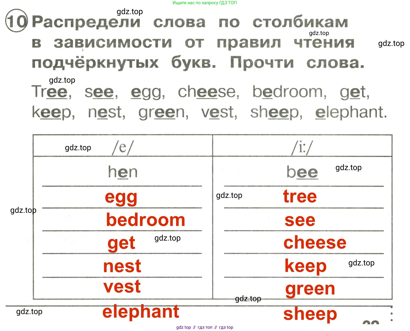 Английский язык (english), 2 класс Сборник упражнений, авторы: Быкова Надежда Ильинична (Bykova Nadezhda), Поспелова Марина Давидовна (Pospelova Marina), издательство Просвещение, Москва, 2023, розового цвета, страница 29, номер 10, Решение 3