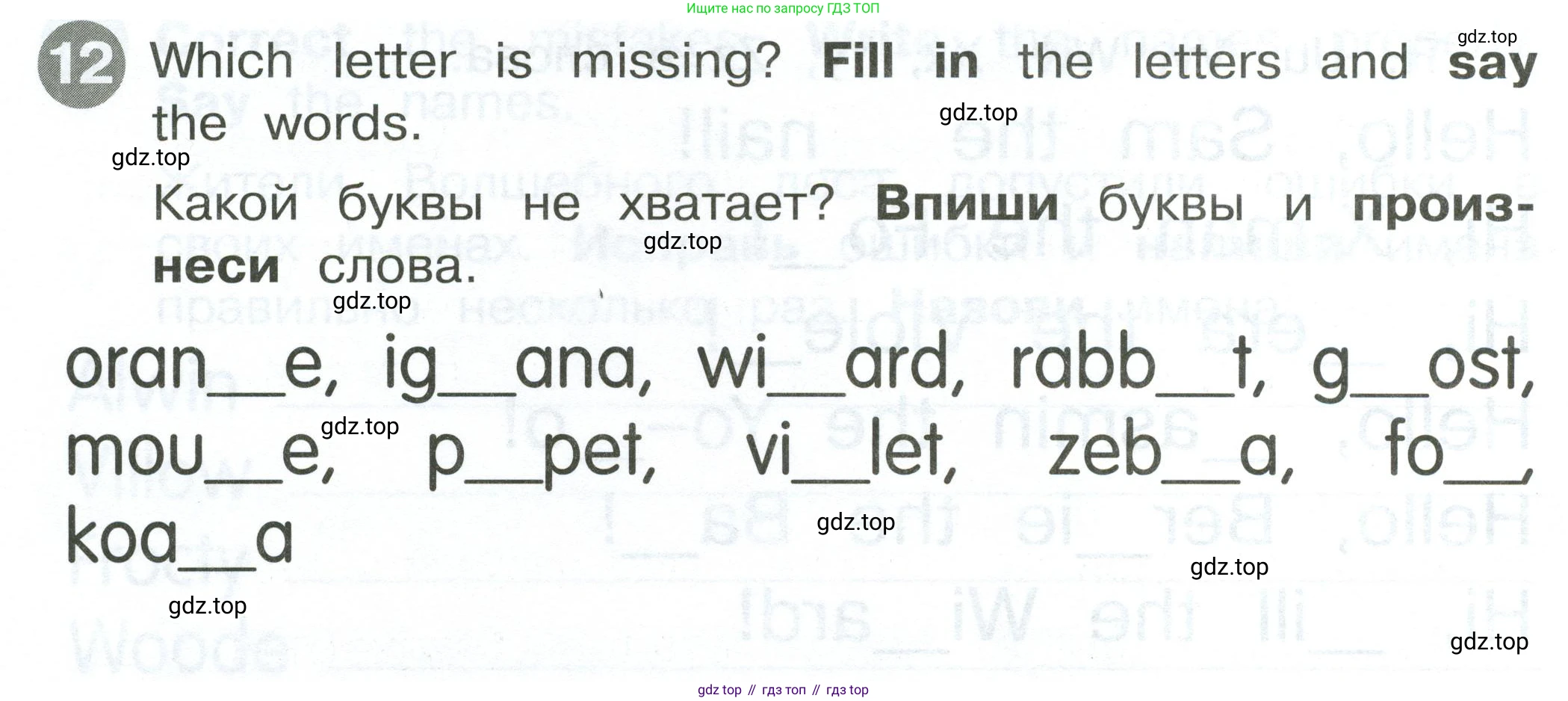 ГДЗ Английский язык (english), 2 класс Сборник упражнений, автор: Котова Марина Петровна, издательство Просвещение, Москва, 2023, белого цвета, страница 24, номер 12, Условие