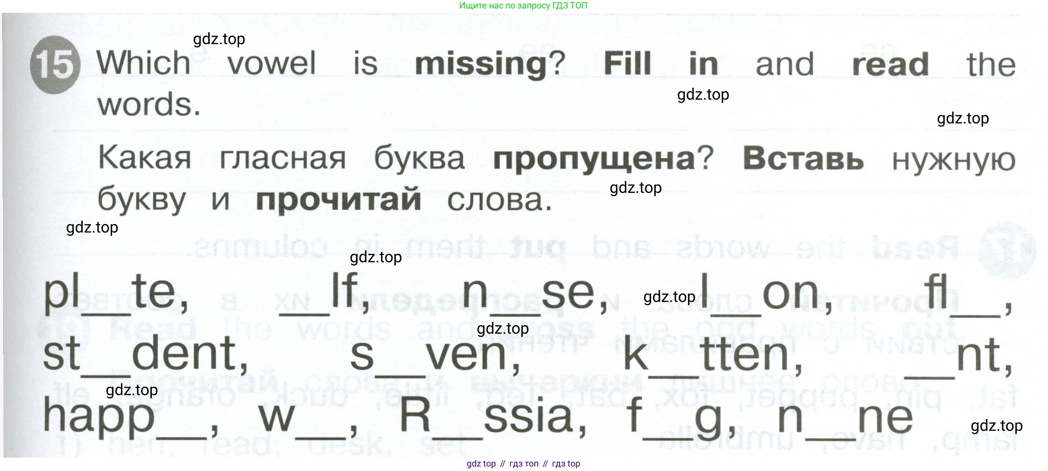 ГДЗ Английский язык (english), 2 класс Сборник упражнений, автор: Котова Марина Петровна, издательство Просвещение, Москва, 2023, белого цвета, страница 31, номер 15, Условие