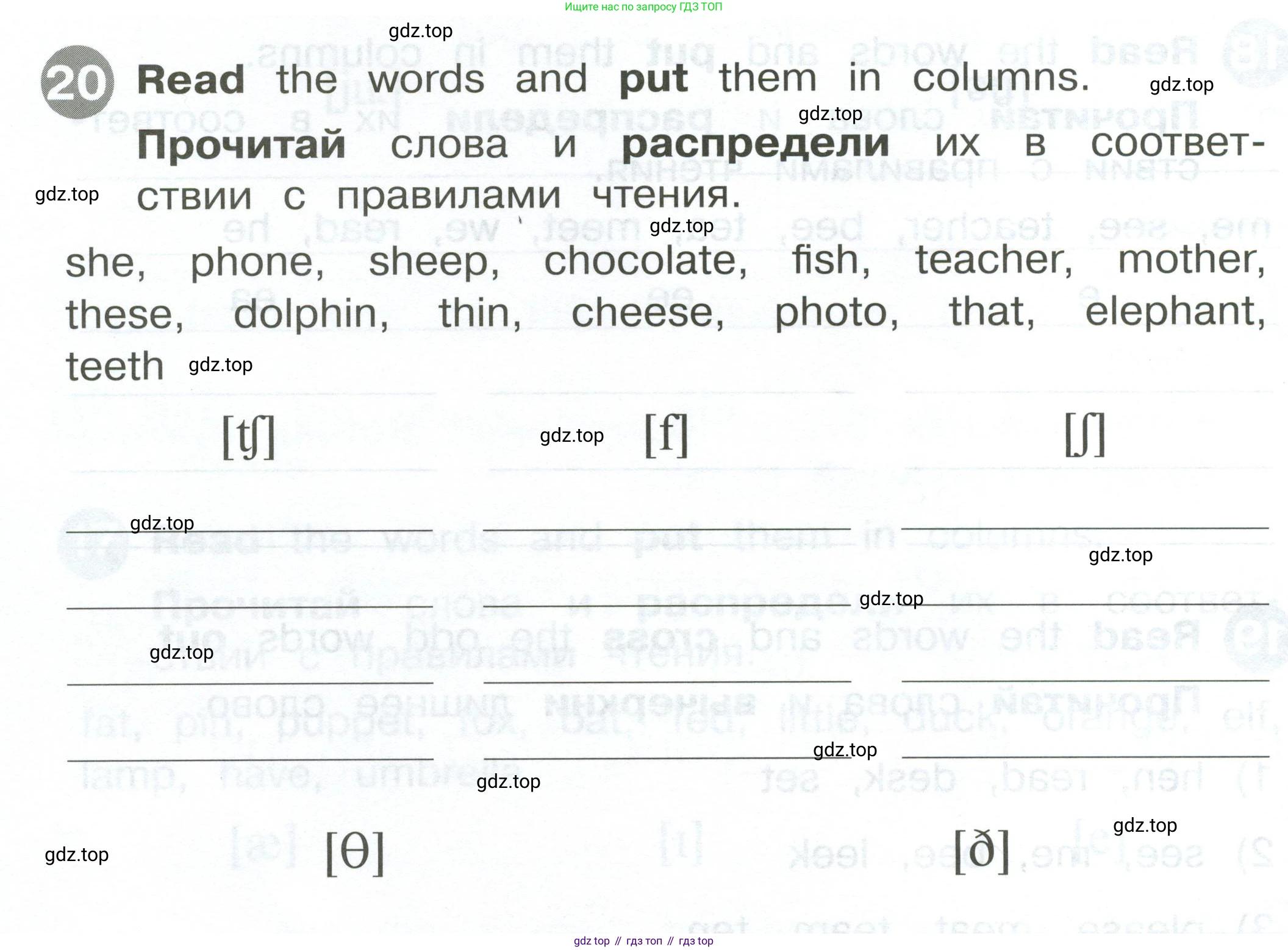 ГДЗ Английский язык (english), 2 класс Сборник упражнений, автор: Котова Марина Петровна, издательство Просвещение, Москва, 2023, белого цвета, страница 34, номер 20, Условие