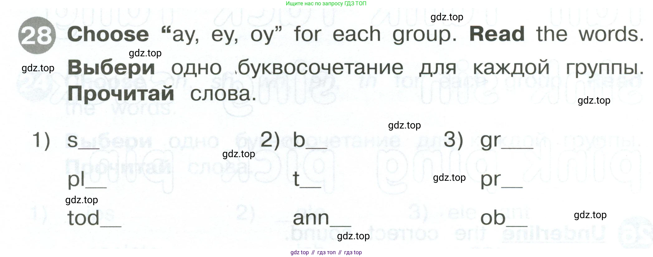 ГДЗ Английский язык (english), 2 класс Сборник упражнений, автор: Котова Марина Петровна, издательство Просвещение, Москва, 2023, белого цвета, страница 38, номер 28, Условие