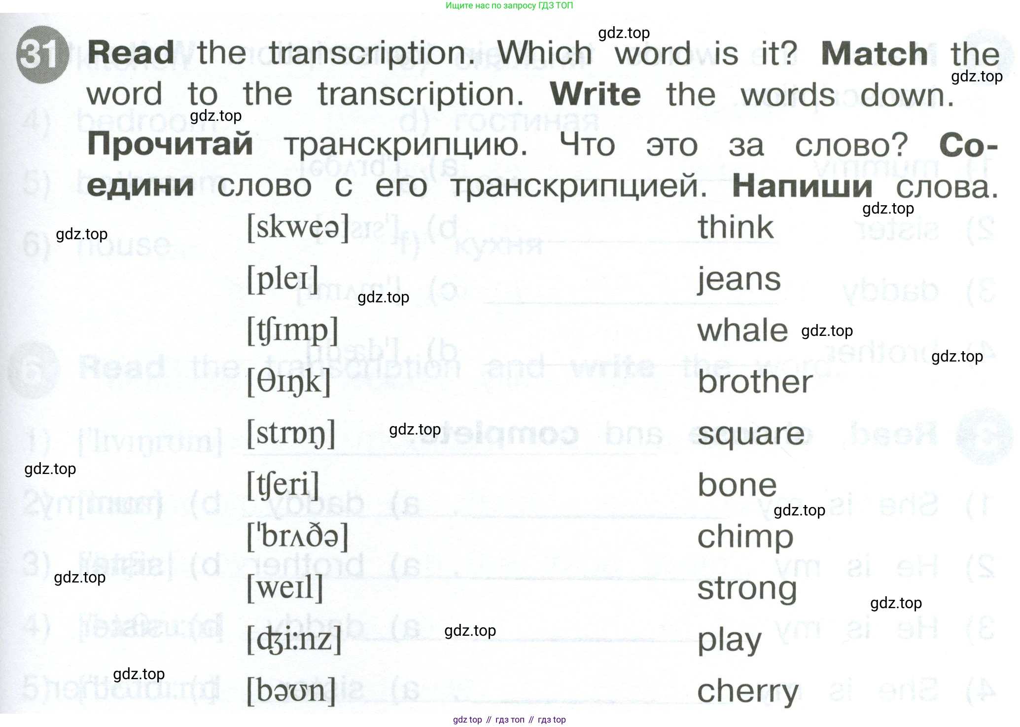 ГДЗ Английский язык (english), 2 класс Сборник упражнений, автор: Котова Марина Петровна, издательство Просвещение, Москва, 2023, белого цвета, страница 39, номер 31, Условие