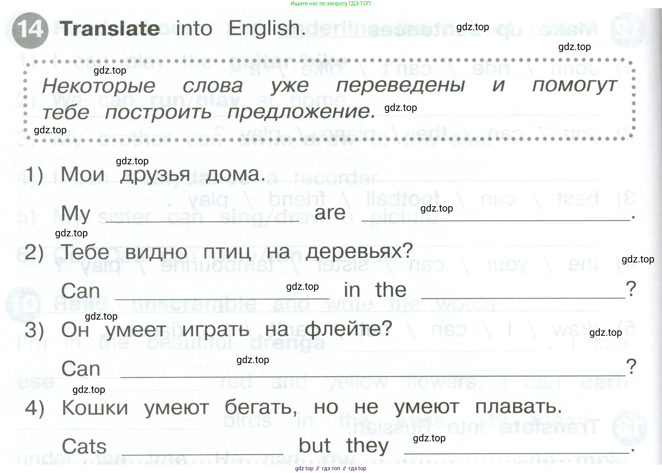 ГДЗ Английский язык (english), 2 класс Сборник упражнений, автор: Котова Марина Петровна, издательство Просвещение, Москва, 2023, белого цвета, страница 74, номер 14, Условие