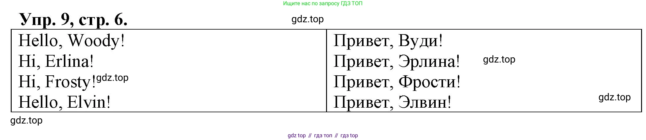 ГДЗ Английский язык (english), 2 класс Сборник упражнений, автор: Котова Марина Петровна, издательство Просвещение, Москва, 2023, белого цвета, страница 6, номер 9, Решение