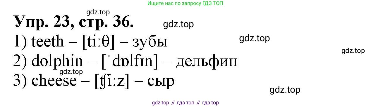 ГДЗ Английский язык (english), 2 класс Сборник упражнений, автор: Котова Марина Петровна, издательство Просвещение, Москва, 2023, белого цвета, страница 36, номер 23, Решение