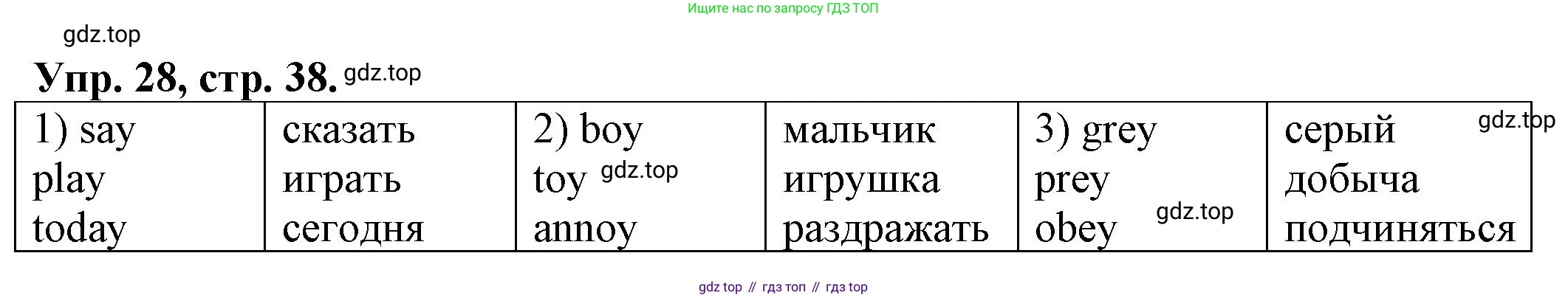 ГДЗ Английский язык (english), 2 класс Сборник упражнений, автор: Котова Марина Петровна, издательство Просвещение, Москва, 2023, белого цвета, страница 38, номер 28, Решение