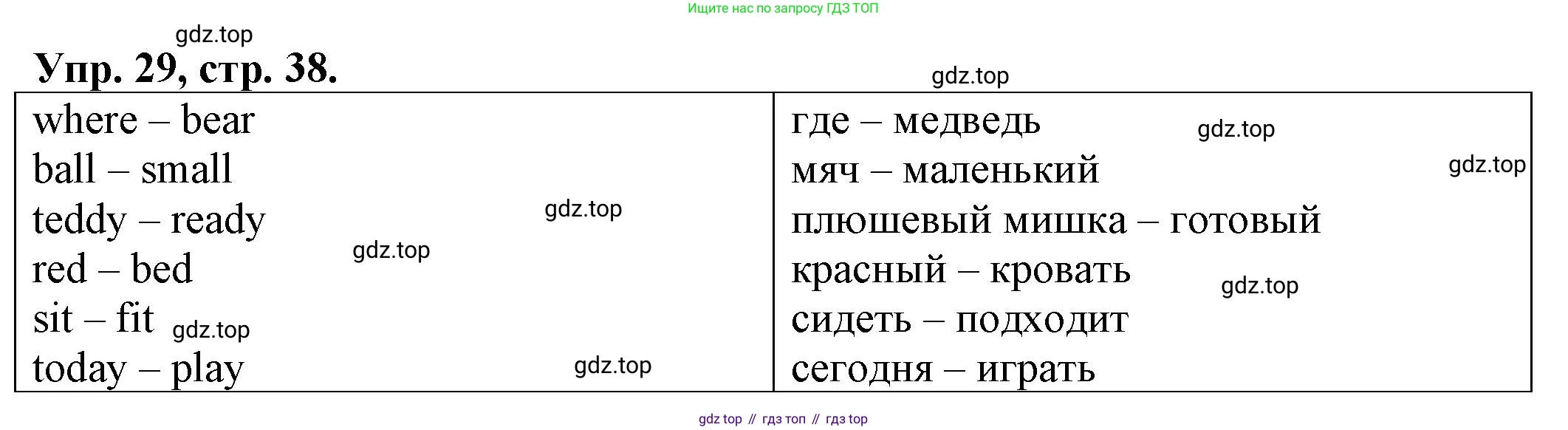ГДЗ Английский язык (english), 2 класс Сборник упражнений, автор: Котова Марина Петровна, издательство Просвещение, Москва, 2023, белого цвета, страница 38, номер 29, Решение