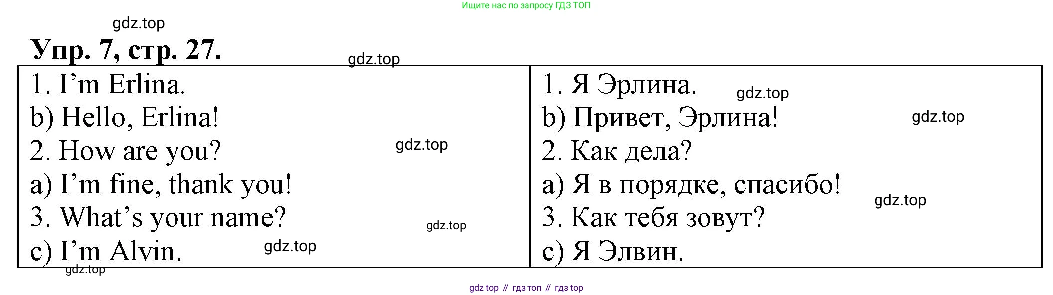 ГДЗ Английский язык (english), 2 класс Сборник упражнений, автор: Котова Марина Петровна, издательство Просвещение, Москва, 2023, белого цвета, страница 27, номер 7, Решение