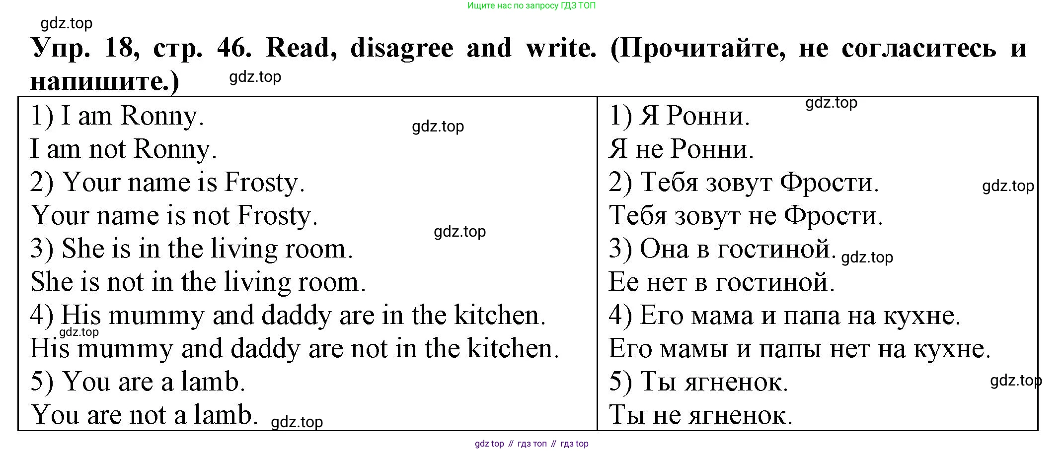 ГДЗ Английский язык (english), 2 класс Сборник упражнений, автор: Котова Марина Петровна, издательство Просвещение, Москва, 2023, белого цвета, страница 46, номер 18, Решение