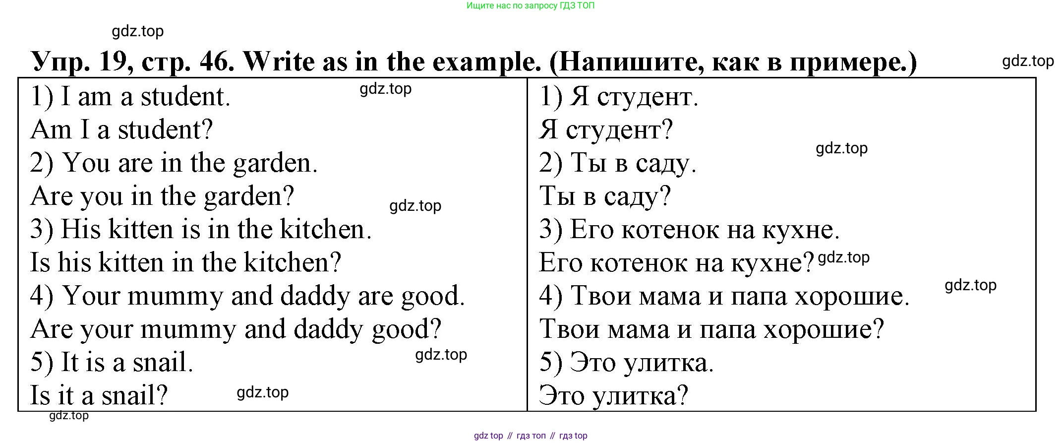 ГДЗ Английский язык (english), 2 класс Сборник упражнений, автор: Котова Марина Петровна, издательство Просвещение, Москва, 2023, белого цвета, страница 46, номер 19, Решение