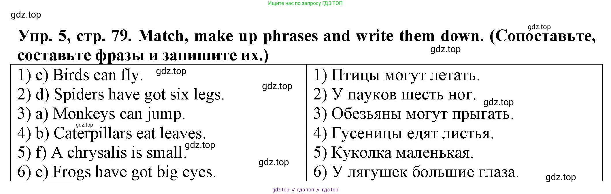 ГДЗ Английский язык (english), 2 класс Сборник упражнений, автор: Котова Марина Петровна, издательство Просвещение, Москва, 2023, белого цвета, страница 79, номер 5, Решение