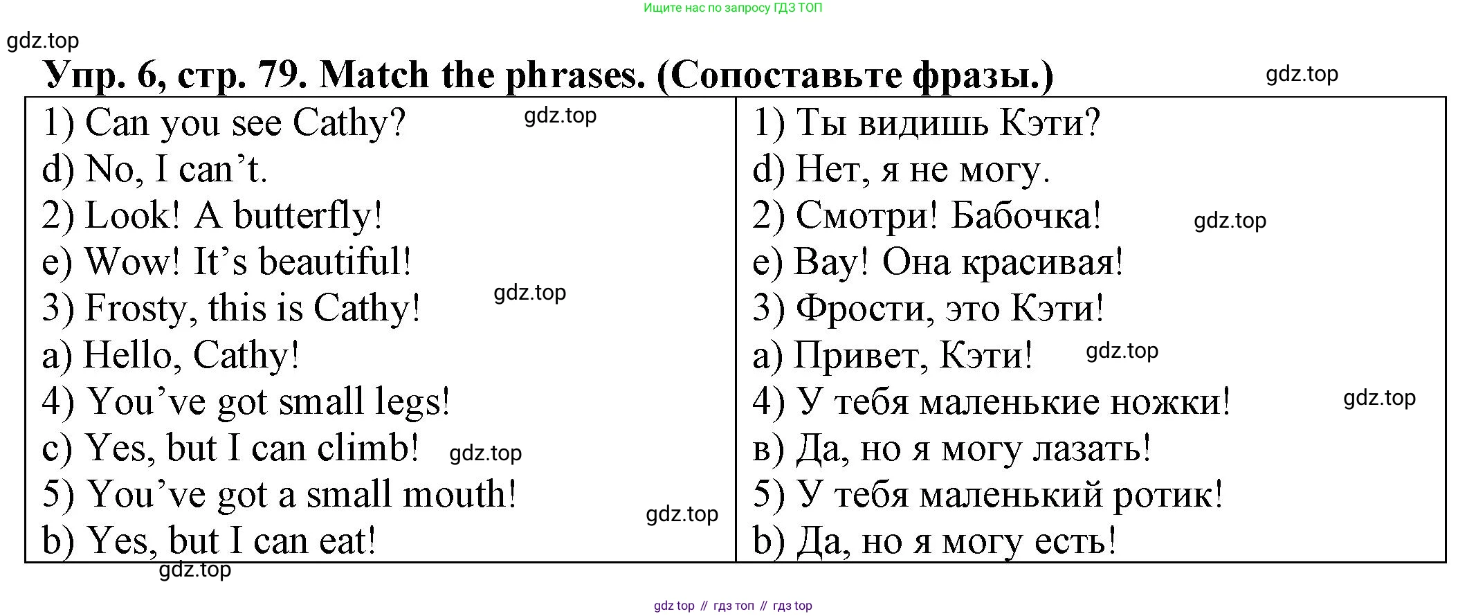 ГДЗ Английский язык (english), 2 класс Сборник упражнений, автор: Котова Марина Петровна, издательство Просвещение, Москва, 2023, белого цвета, страница 79, номер 6, Решение