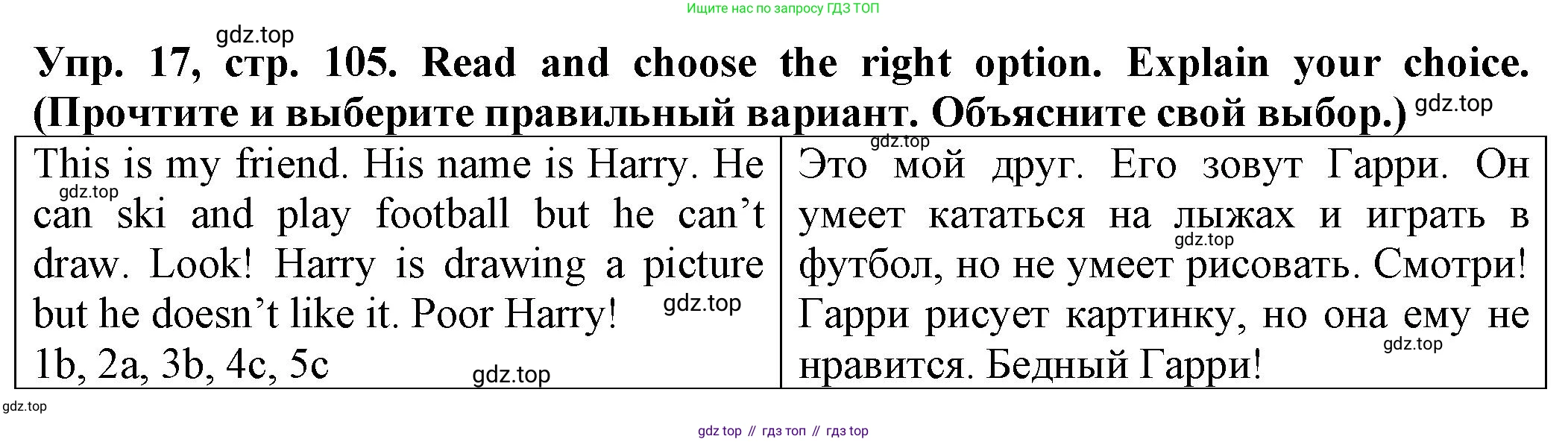 ГДЗ Английский язык (english), 2 класс Сборник упражнений, автор: Котова Марина Петровна, издательство Просвещение, Москва, 2023, белого цвета, страница 105, номер 17, Решение
