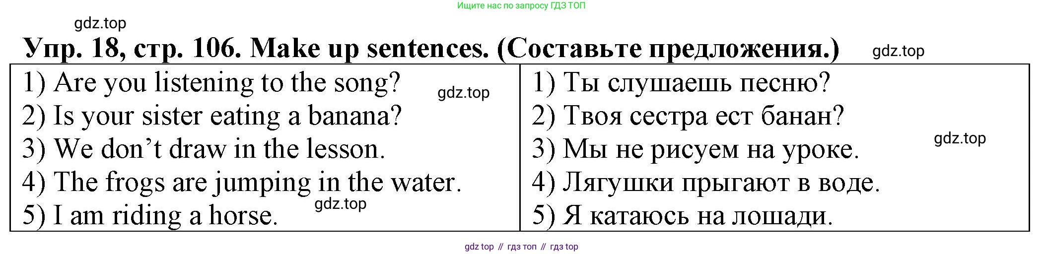 ГДЗ Английский язык (english), 2 класс Сборник упражнений, автор: Котова Марина Петровна, издательство Просвещение, Москва, 2023, белого цвета, страница 106, номер 18, Решение