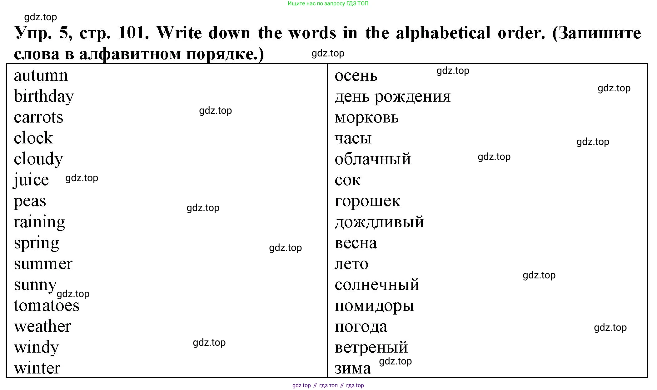 ГДЗ Английский язык (english), 2 класс Сборник упражнений, автор: Котова Марина Петровна, издательство Просвещение, Москва, 2023, белого цвета, страница 101, номер 5, Решение