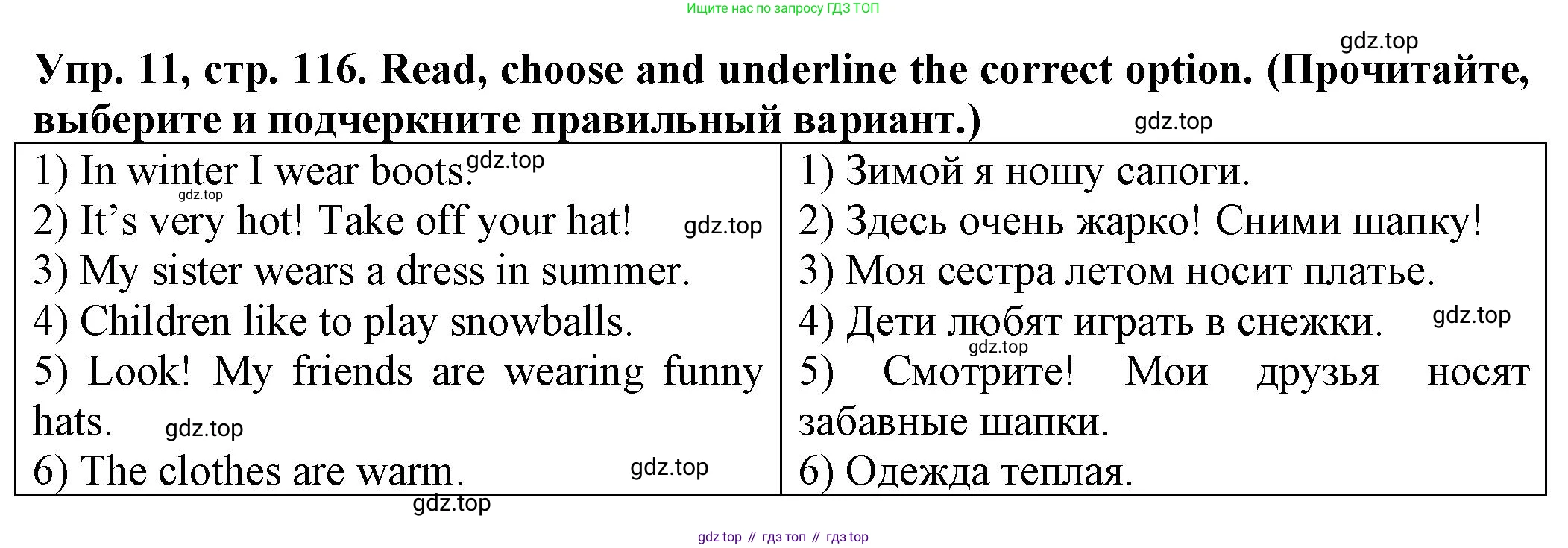 ГДЗ Английский язык (english), 2 класс Сборник упражнений, автор: Котова Марина Петровна, издательство Просвещение, Москва, 2023, белого цвета, страница 116, номер 11, Решение