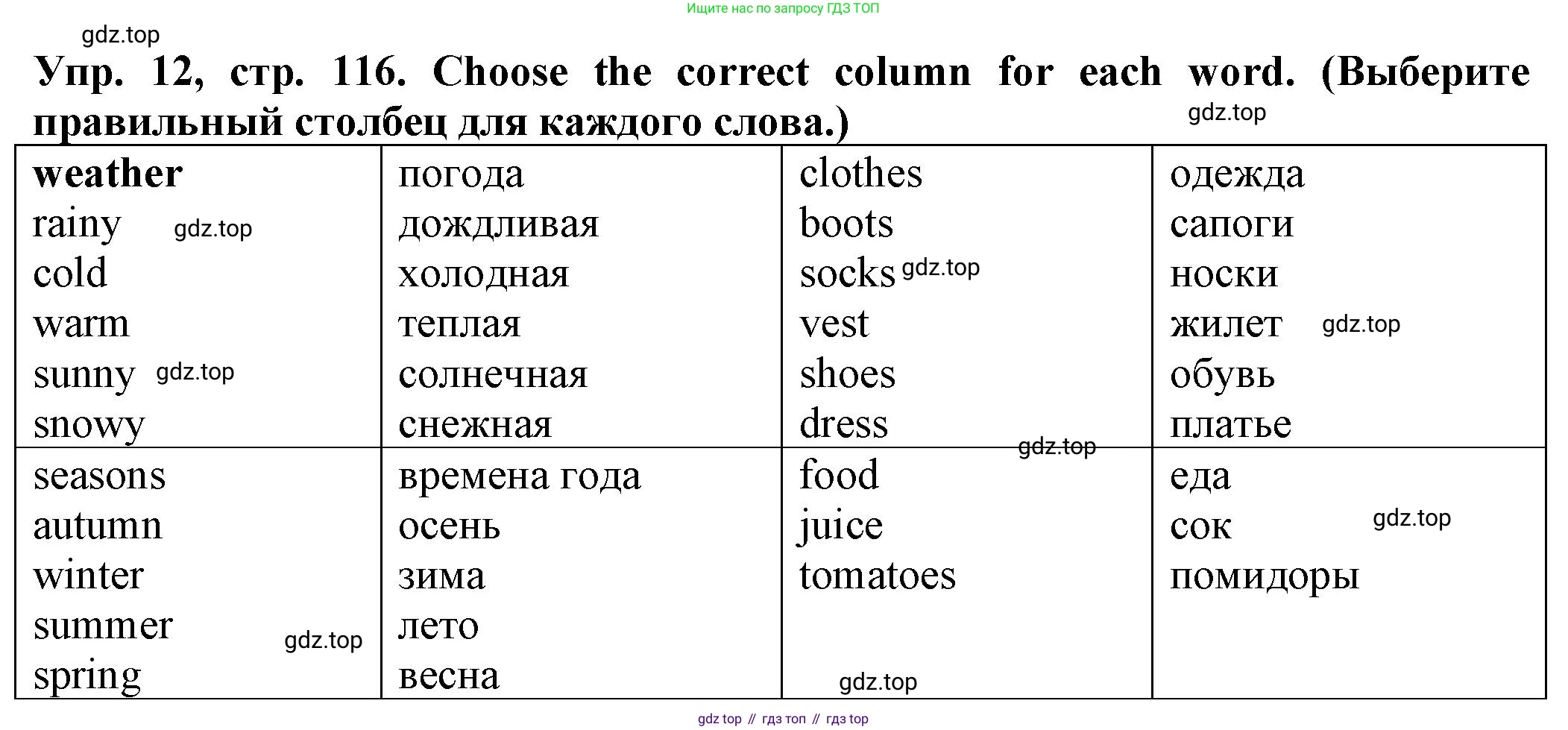 ГДЗ Английский язык (english), 2 класс Сборник упражнений, автор: Котова Марина Петровна, издательство Просвещение, Москва, 2023, белого цвета, страница 116, номер 12, Решение