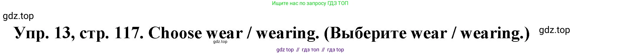 ГДЗ Английский язык (english), 2 класс Сборник упражнений, автор: Котова Марина Петровна, издательство Просвещение, Москва, 2023, белого цвета, страница 117, номер 13, Решение