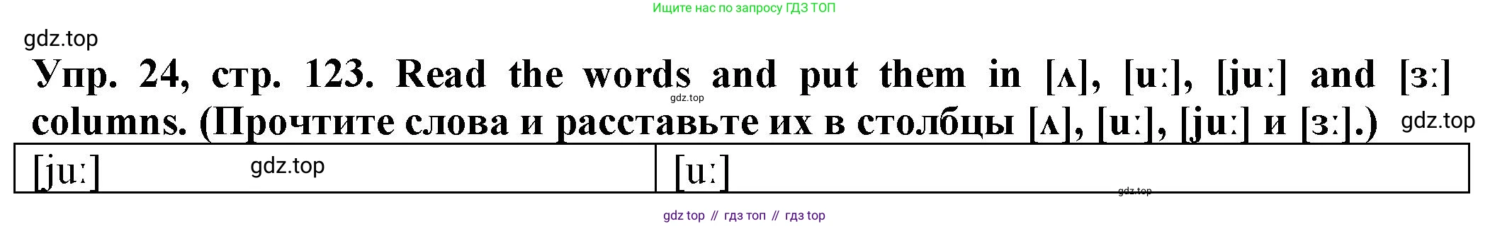 ГДЗ Английский язык (english), 2 класс Сборник упражнений, автор: Котова Марина Петровна, издательство Просвещение, Москва, 2023, белого цвета, страница 123, номер 24, Решение