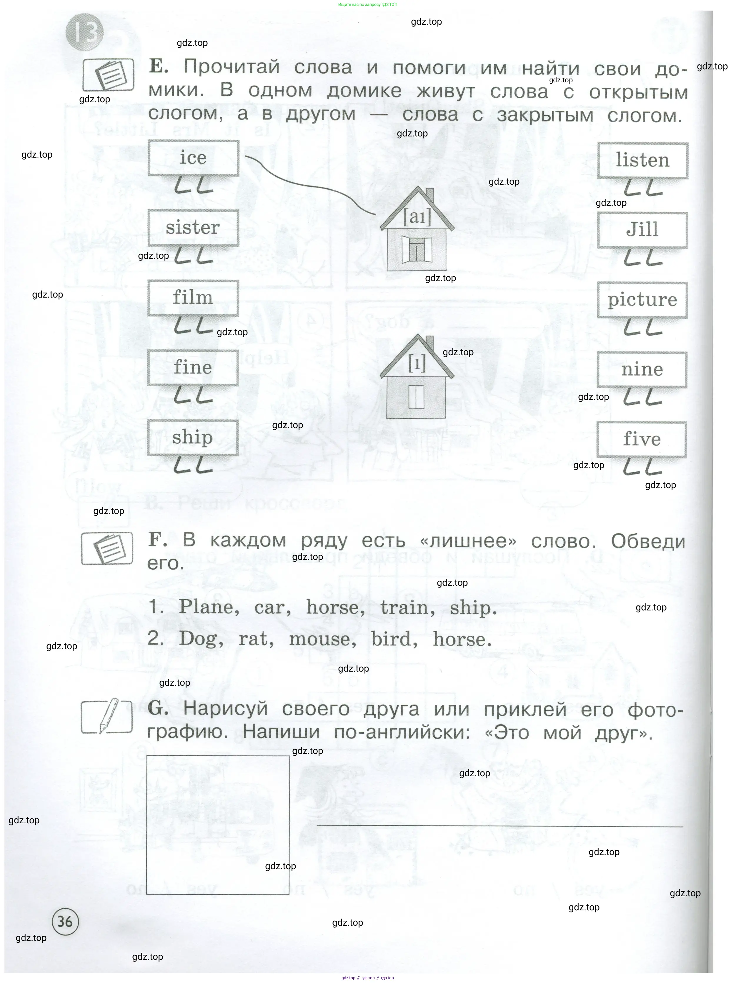 Английский язык (english), 2 класс рабочая тетрадь (activity book), авторы: Вербицкая Мария Валерьевна (Verbitskaya Maria), Оралова Ольга Викторовна (Oralova Olga), Эббс Брайен (Abbs Brian), Уорелл Энн (Worrall Anne), Уорд Энн (Ward Ann), издательство Просвещение, Москва, 2023, зелёного цвета, страница 36