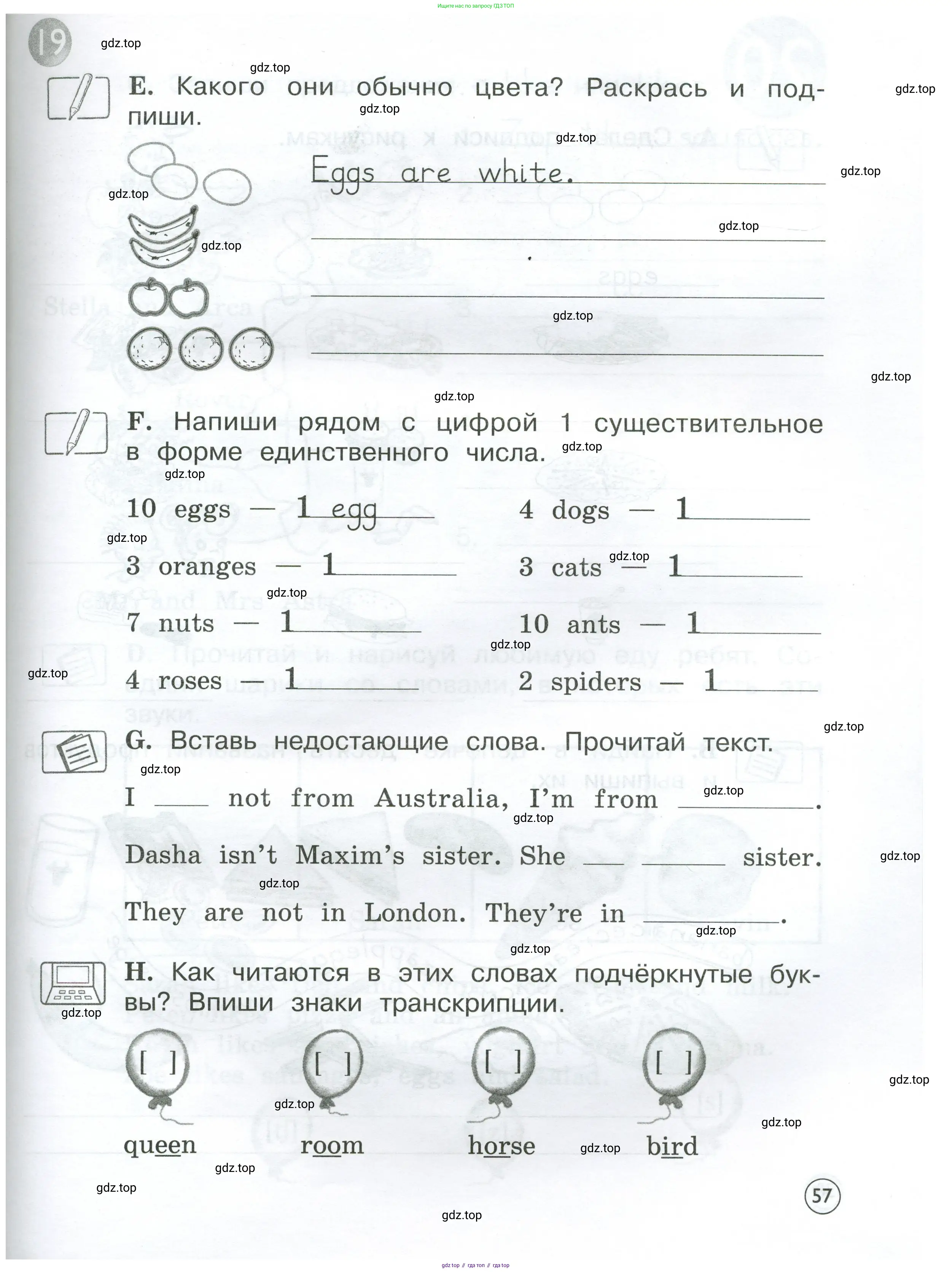 Английский язык (english), 2 класс рабочая тетрадь (activity book), авторы: Вербицкая Мария Валерьевна (Verbitskaya Maria), Оралова Ольга Викторовна (Oralova Olga), Эббс Брайен (Abbs Brian), Уорелл Энн (Worrall Anne), Уорд Энн (Ward Ann), издательство Просвещение, Москва, 2023, зелёного цвета, страница 57