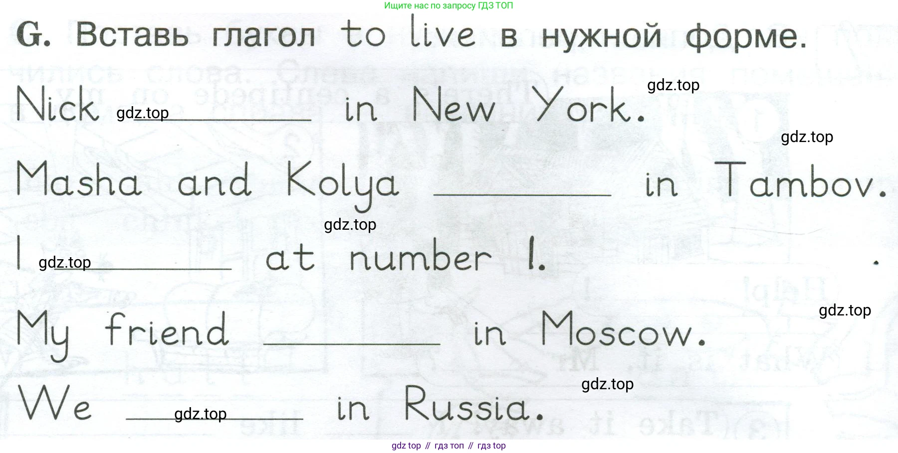 Английский язык (english), 2 класс рабочая тетрадь (activity book), авторы: Вербицкая Мария Валерьевна (Verbitskaya Maria), Оралова Ольга Викторовна (Oralova Olga), Эббс Брайен (Abbs Brian), Уорелл Энн (Worrall Anne), Уорд Энн (Ward Ann), издательство Просвещение, Москва, 2023, зелёного цвета, страница 54, номер G, Условие