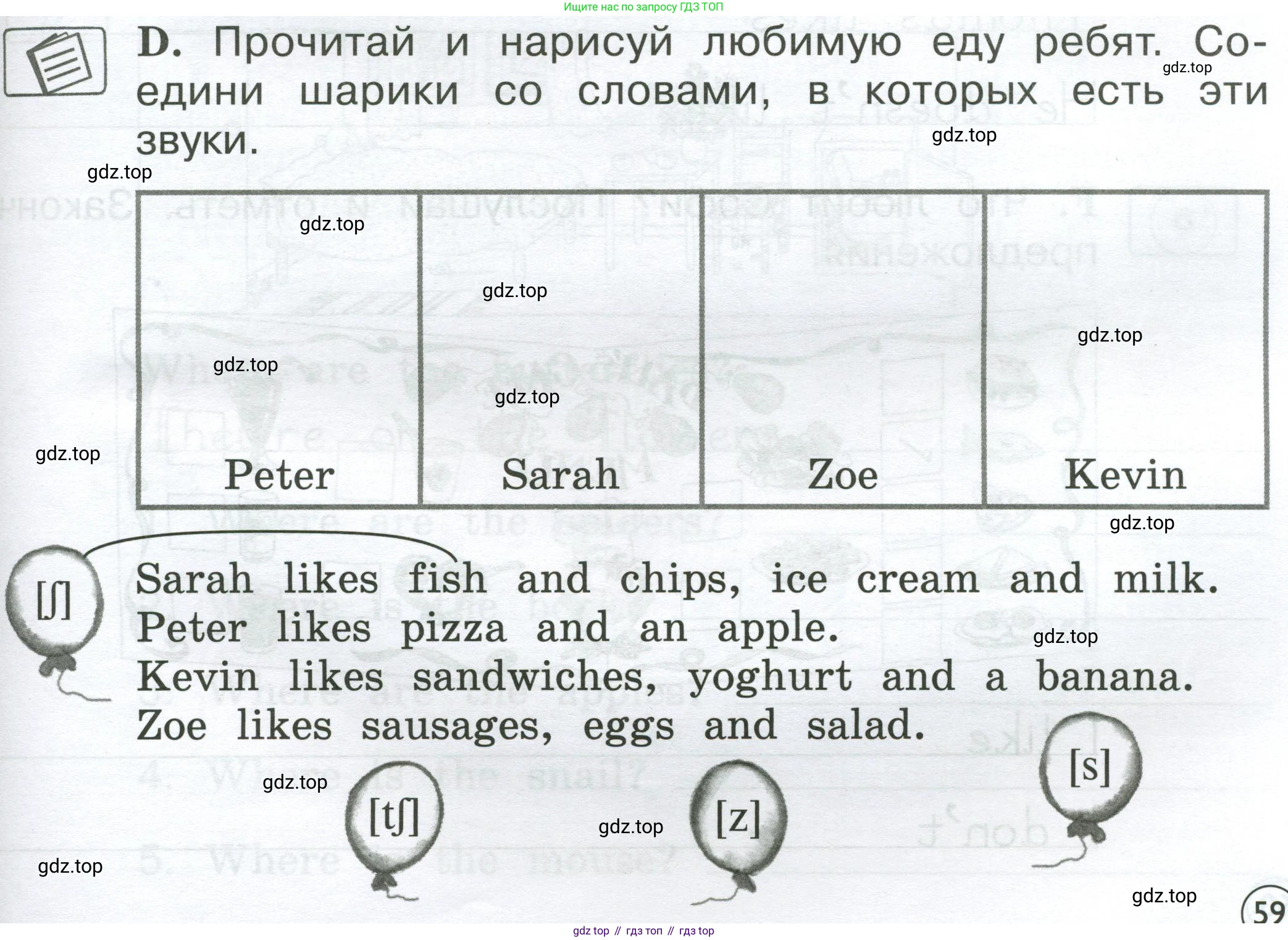 Английский язык (english), 2 класс рабочая тетрадь (activity book), авторы: Вербицкая Мария Валерьевна (Verbitskaya Maria), Оралова Ольга Викторовна (Oralova Olga), Эббс Брайен (Abbs Brian), Уорелл Энн (Worrall Anne), Уорд Энн (Ward Ann), издательство Просвещение, Москва, 2023, зелёного цвета, страница 59, номер D, Условие