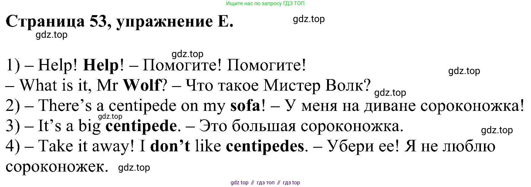 Английский язык (english), 2 класс рабочая тетрадь (activity book), авторы: Вербицкая Мария Валерьевна (Verbitskaya Maria), Оралова Ольга Викторовна (Oralova Olga), Эббс Брайен (Abbs Brian), Уорелл Энн (Worrall Anne), Уорд Энн (Ward Ann), издательство Просвещение, Москва, 2023, зелёного цвета, страница 53, номер E, Решение
