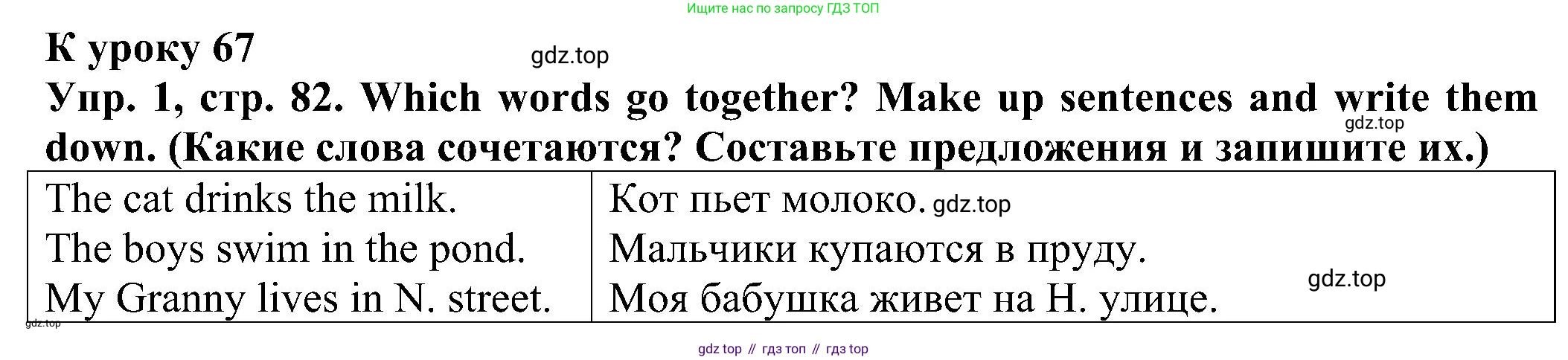 Английский язык (english), 2 класс Рабочая тетрадь (workbook), авторы: Верещагина Ирина Николаевна (Vereshchagina Irina), Бондаренко Кира Алексеевна (Bondarenko Kira), Притыкина Тамара Александровна (Pritykina Tamara), издательство Просвещение, Москва, 2023, белого цвета, страница 82, номер 1, Решение