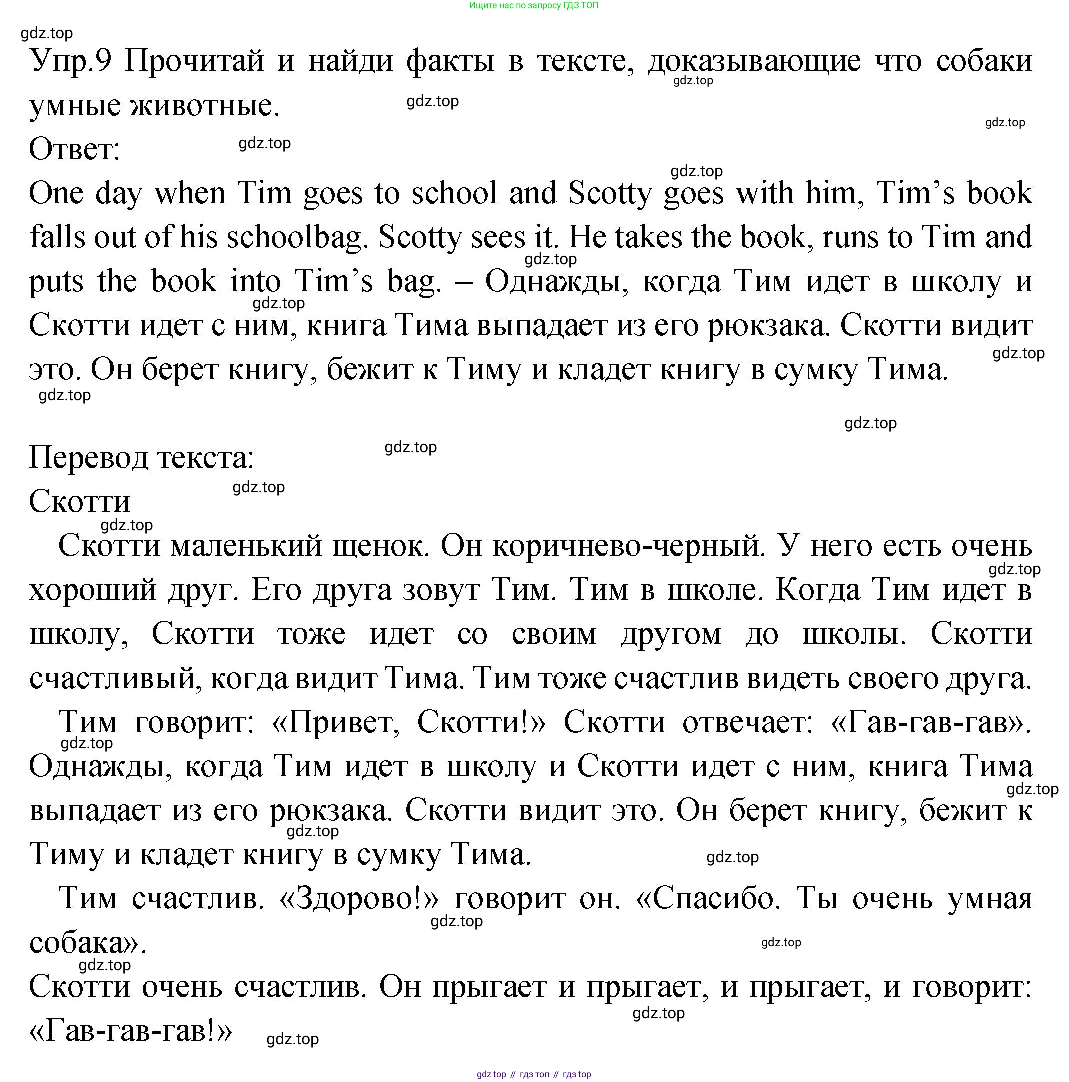ГДЗ Английский язык (english), 2 класс Учебник (Student's book), авторы: Верещагина Ирина Николаевна (Vereshchagina Irina), Бондаренко Кира Алексеевна (Bondarenko Kira), Притыкина Тамара Александровна (Pritykina Tamara), издательство Просвещение, Москва, 2023, белого цвета, Часть ( Part) 2, страница 10, номер 9, Решение