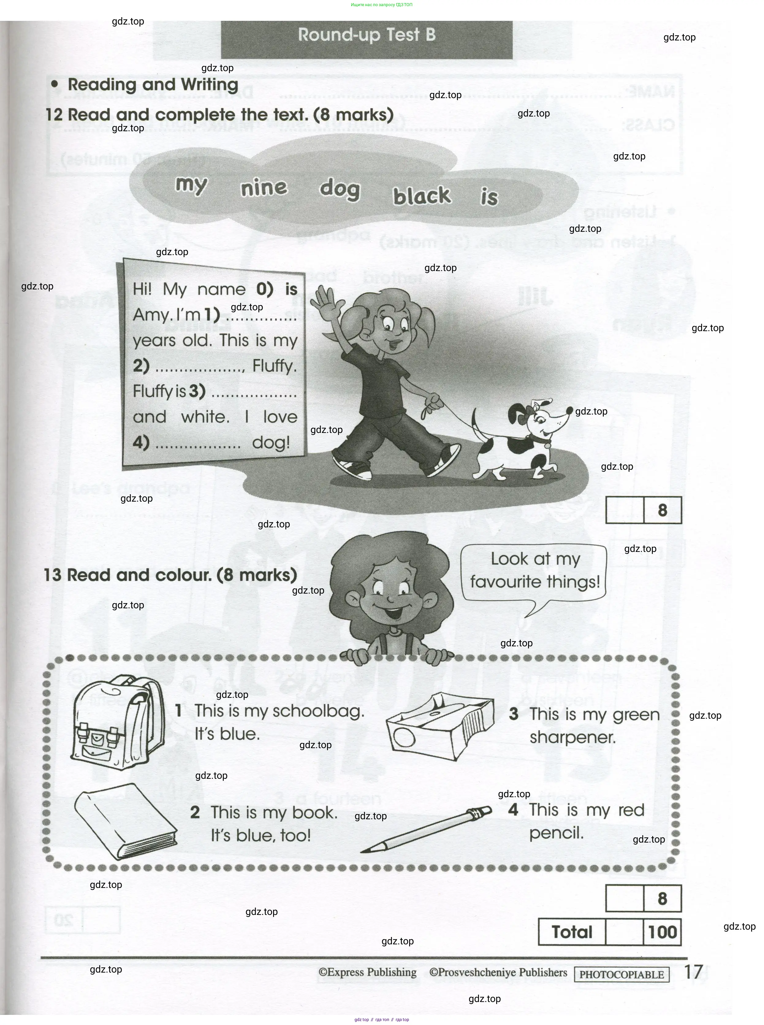 Английский язык (english), 3 класс контрольные задания (test booklet), автор: Баранова Ксения Михайловна (Baranova Ksenia), издательство Просвещение, Москва, 2023, серого цвета, страница 17