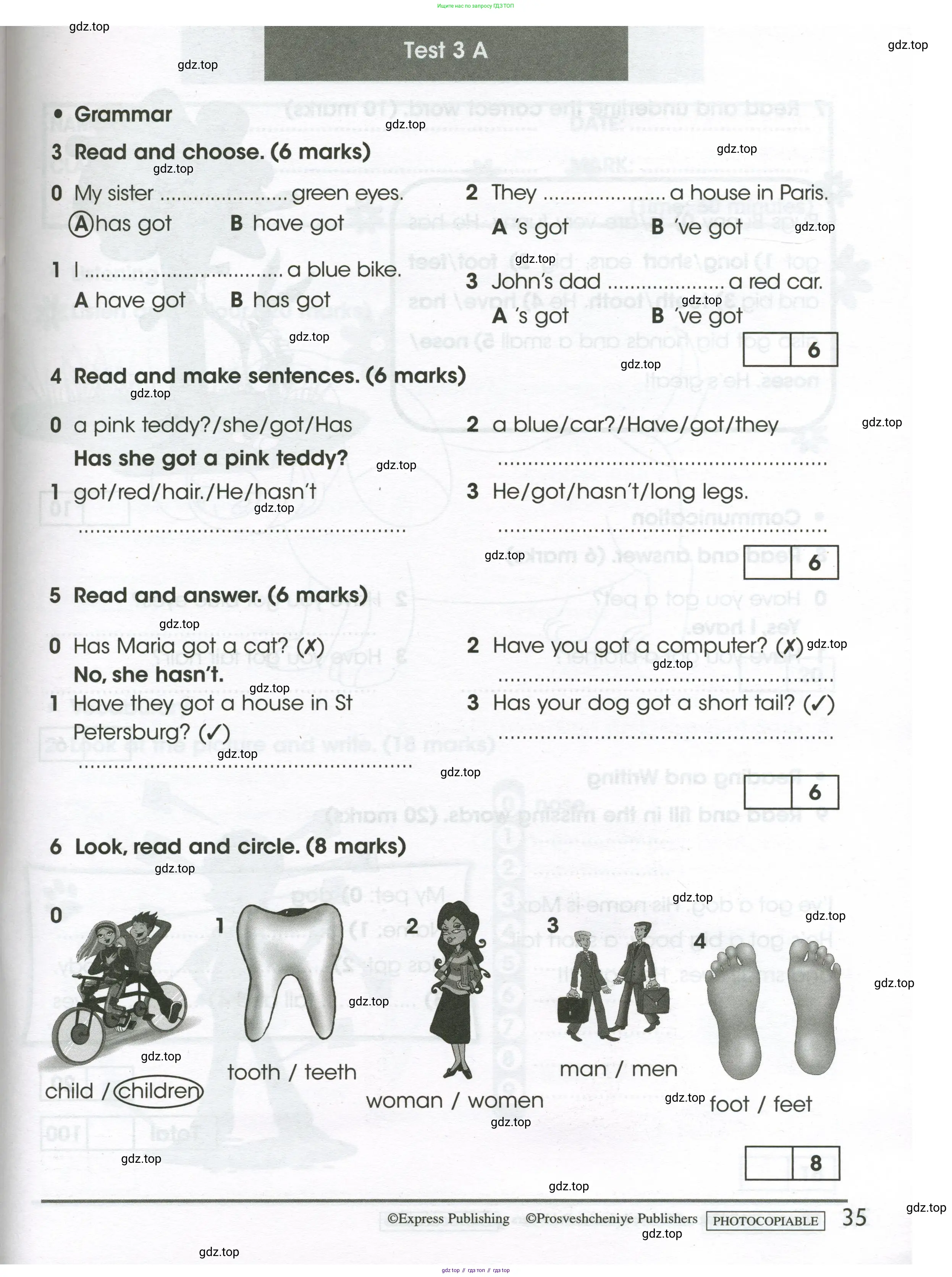 Английский язык (english), 3 класс контрольные задания (test booklet), автор: Баранова Ксения Михайловна (Baranova Ksenia), издательство Просвещение, Москва, 2023, серого цвета, страница 35