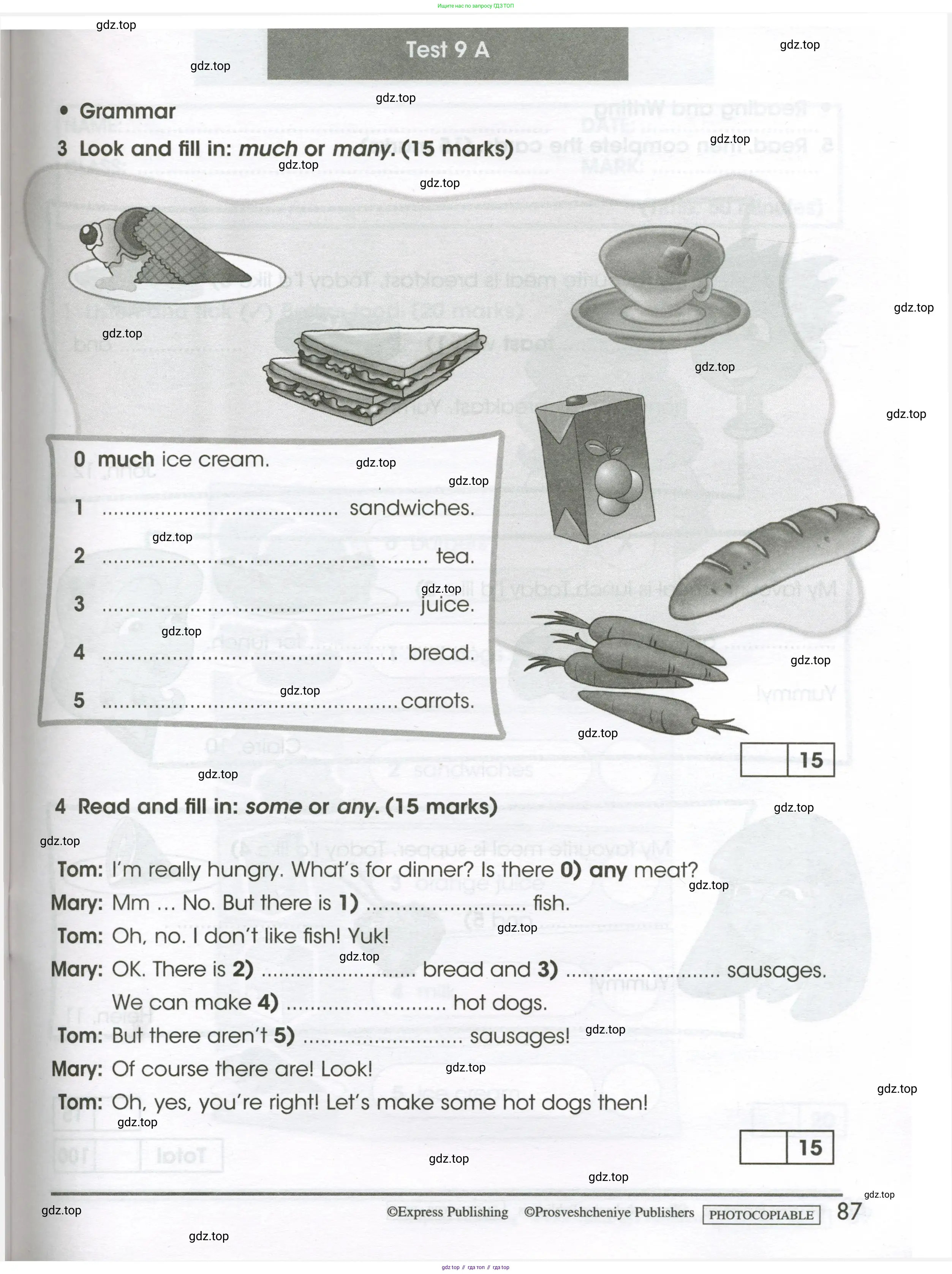 Английский язык (english), 3 класс контрольные задания (test booklet), автор: Баранова Ксения Михайловна (Baranova Ksenia), издательство Просвещение, Москва, 2023, серого цвета, страница 87