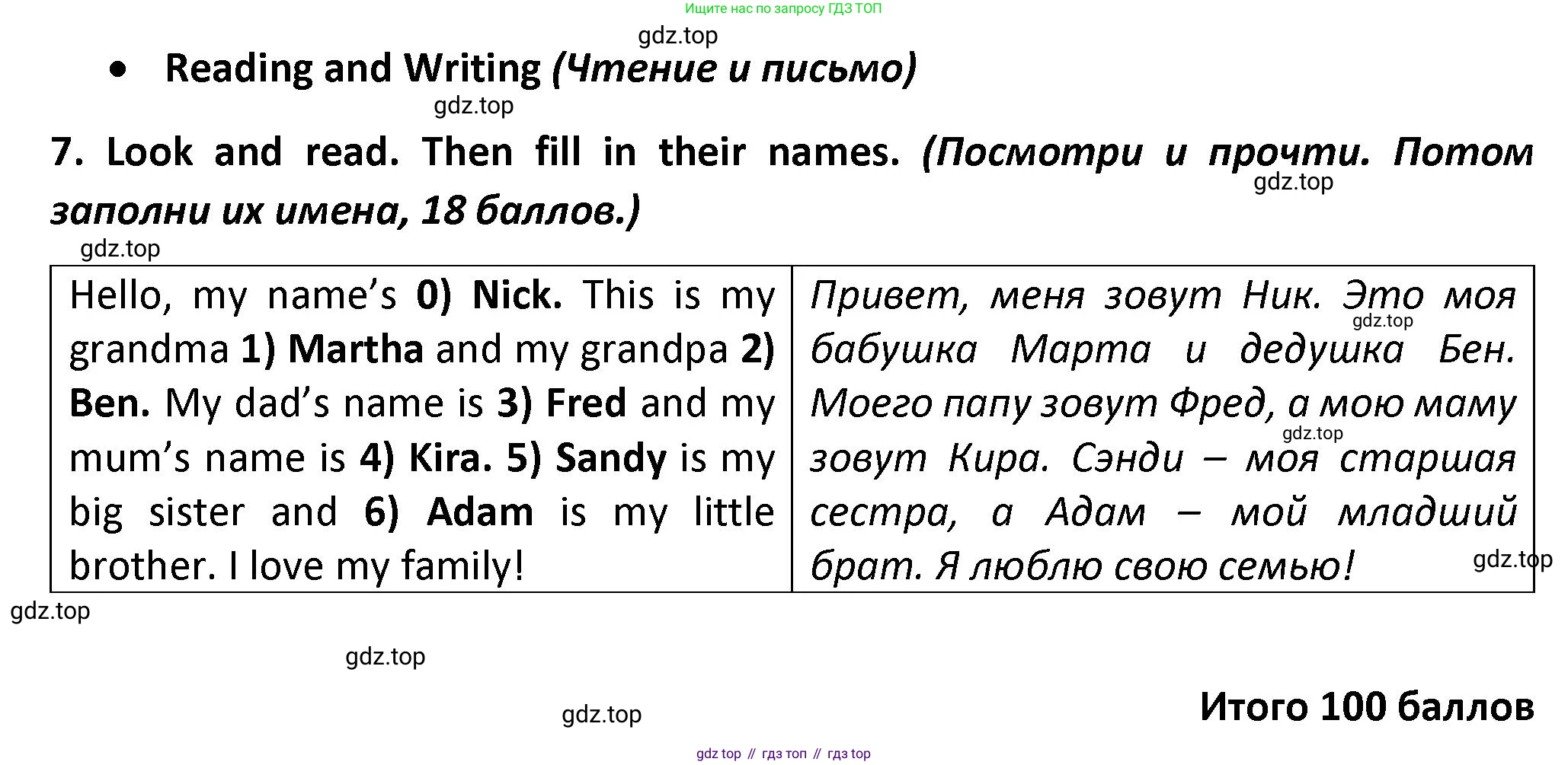 Английский язык (english), 3 класс контрольные задания (test booklet), автор: Баранова Ксения Михайловна (Baranova Ksenia), издательство Просвещение, Москва, 2023, серого цвета, страница 25, номер 7, Решение