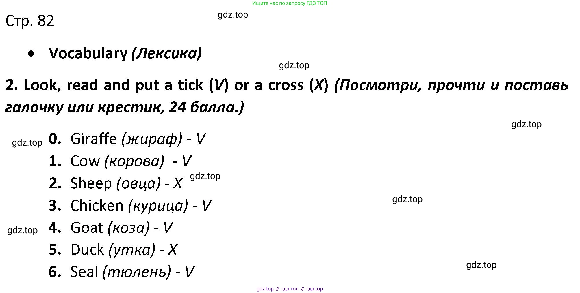 Английский язык (english), 3 класс контрольные задания (test booklet), автор: Баранова Ксения Михайловна (Baranova Ksenia), издательство Просвещение, Москва, 2023, серого цвета, страница 82, номер 2, Решение